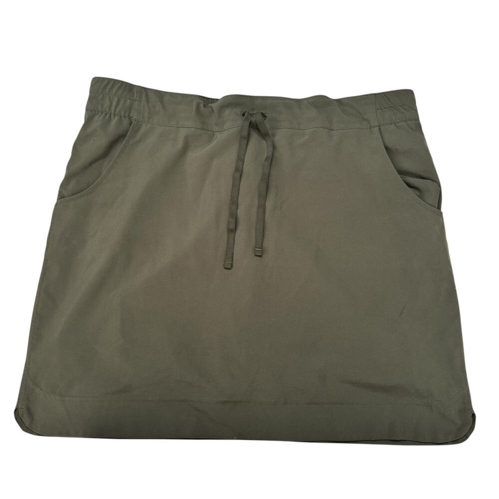 EX OFFICIO Olive Green Lightweight Skort Size 14 Womens Skirt + Shorts Pockets